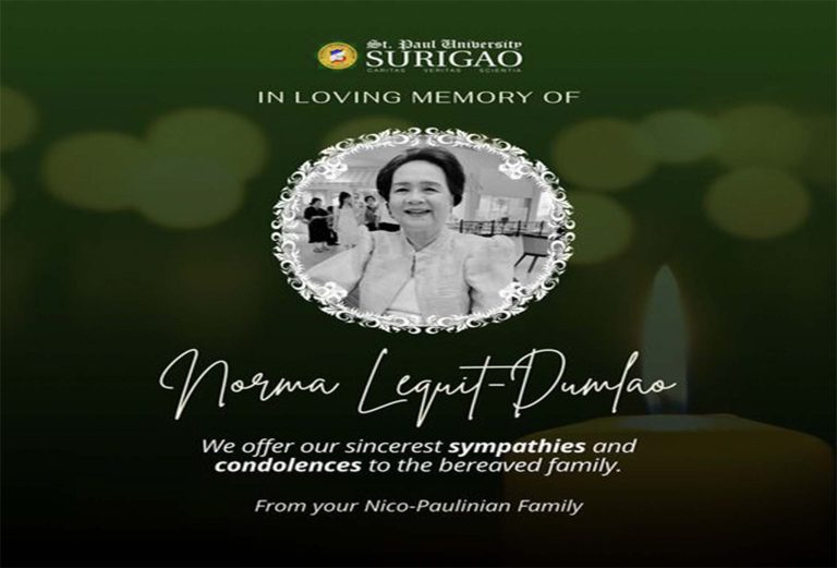We mourn the passing of our beloved Mrs. Norma Lequit-Dumlao